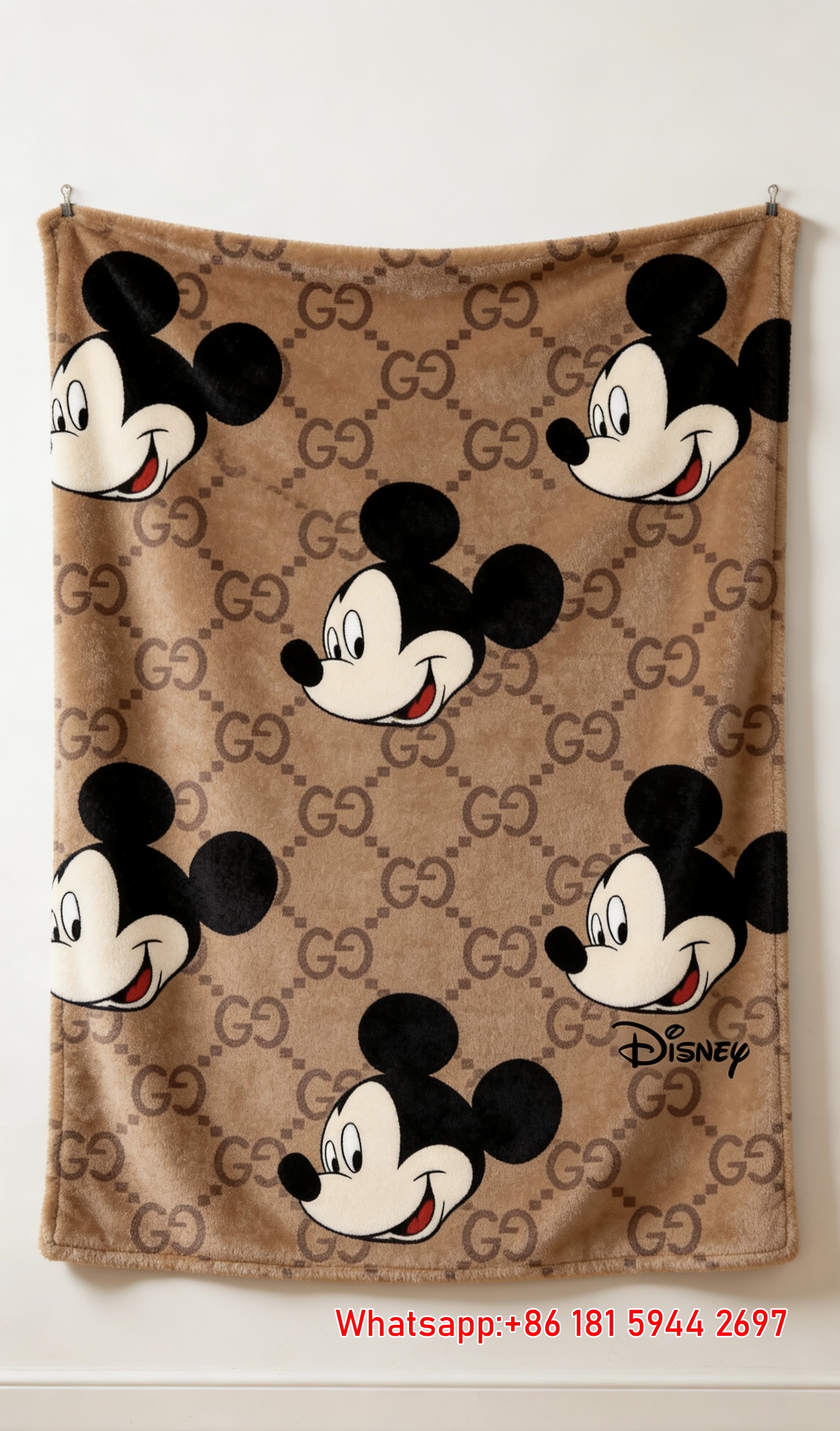 Mickey Mouse Head All Over Print Flannel Blanket Wall Hanging Gucci throw blanket IMG_2407